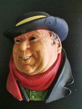 Vintage 1964 Bossons Tony Weller Painted Chalkware Western Cowboy Head England